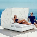 Transat Vela lettino da Vondom inclinare bianco opaco con parasole