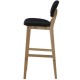 Lot de 2 Chaises de Bar Tissus Noir et Piétement Chêne Ana KosyForm