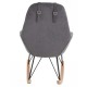 Rocking-chair Hygge en Tissu Gris Clair et Bois Eva KosyForm