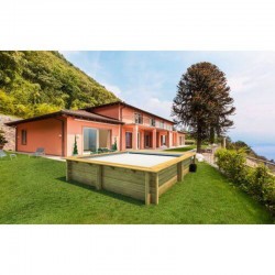 Piscina urbana PROCOPI legno 420 x 350 x H 133 copertura automatica e tronco