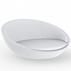 Ulm sofá cama Round Shell VONDOM White SILVERTEX 210x200xh97