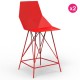 Set de 2 taburetes altos FAZ VONDOM rojo y metal con apoyabrazos