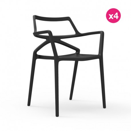 Lot de 4 Chaises Delta Vondom Noir