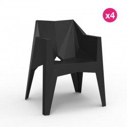 Conjunto de 4 cadeiras VOXEL Vondom preto