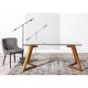 Expandable Glass and Wood Table 160-240 Tate KosyForm