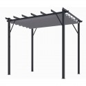 Pergola Aluminium Habrita Anthracite 12m2 com tela de sombra de 140gr