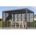 Pergola bioclimatica Habrita Lamelle girevoli 11 m2 e schermo per la privacy su 2 lati