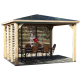 Blueterm wooden garden kiosk 12.32 m2 with 2 Habrita Walls