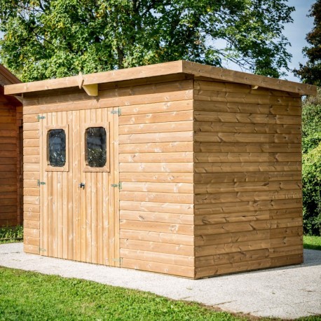 Giardino Shelter Legno Massello Habrita 6,45 m2 e Tetto in acciaio