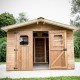 Habrita Solid Wood Garden Shelter 7.42 sqm with steel roof