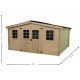 Habrita Solid Wood Garden Shelter 7,42 mq con tetto in acciaio