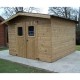 Therma Garden Shelter in Solid Wood of 10.33 m2 with Onduline Habrita Roof