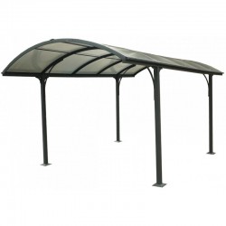 Carport 1 coche 3.05x4.85m aluminio y policarbonato 6mm ANTI-UV Habrita