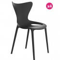 Set van 4 stoelen Love Vondom Manta zwart