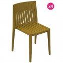 Set of 4 Chairs Vondom Spritz mustard yellow