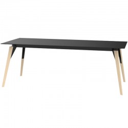 Tafel Vondom Faz Wood Tray 200X90 Zwart en Wit Eiken Voeten