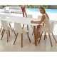 Mesa Vondom Faz Madera Meseta 200x90 Blanco y Pies Roble Natural