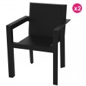 Set of 2 Armchairs Vondom Meal Frame matte black