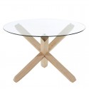 Ronde tafel 120 Glas en poten in massief eiken KosyForm