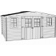 Habrita Solid Wood Garden Shelter 7,42 mq con tetto in acciaio