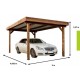 Houten carport zonder dak 304x502 Delahaye 15 m2