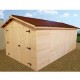 Garage en bois massif Habrita 21,7m2 avec madriers 42mm