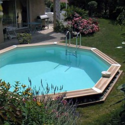 Pool Wood Ubbink Océa 580 H130cm Liner Blauw