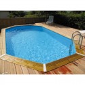 Piscina Legno Ubbink Océa 470X860 H130cm Fodera Blu