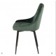 Set of 4 chairs meal velvet green with Base Metal Black Kari KosyForm