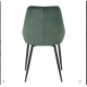 Set of 4 chairs meal velvet green with Base Metal Black Kari KosyForm