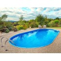 Piscine Ovale Ibiza Azuro 900x500 H150 liner bleu