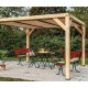 Habrita Holzpergola 341x313x217 mit abnehmbaren Saugnäpfen auf Dach