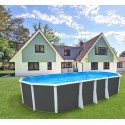 Above ground pool TOI Ibiza Oval 915x457x132 with complete kit Anthracite