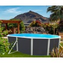 Piscina acima do solo TOI Mallorca oval 550x366xH120 com kit completo Anthracite