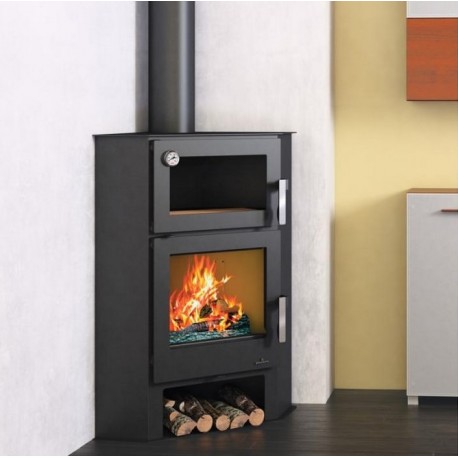 Poêle d'Angle à bois Bronpi Lerma 9kW avec Four