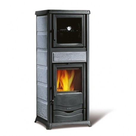 Holzofen mit Nordica Extraflame Rossella-Ofen plus 9,1 kW Liberty Burgunder