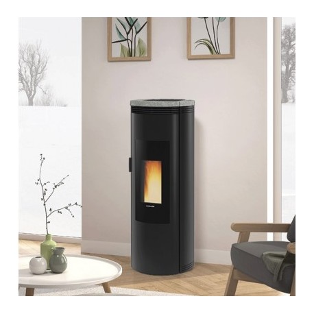 Pelletofen La Nordica Extraflame Amika 8kW wasserdicht belüftet Naturstein