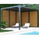 Pergola Bioclimatique Habrita aluminium 2 côtés ventelles imitation bois 10,80 m2