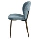 Set of 2 Dining Chairs Blue Fabrics with Black Metal Base Bala VeryForma