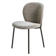 Set van 2 eetkamerstoelen wol effect witte gesp onderstel zwart metalen bala veryforma