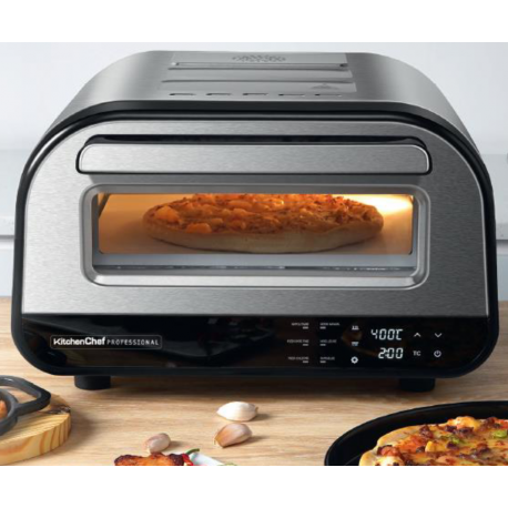 Kitchen Chef Professional 1700 Horno eléctrico de pizza de acero inoxidable