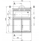 Ferlux Pratic 80 built-in forno de aço churrasqueira com portas de vidro