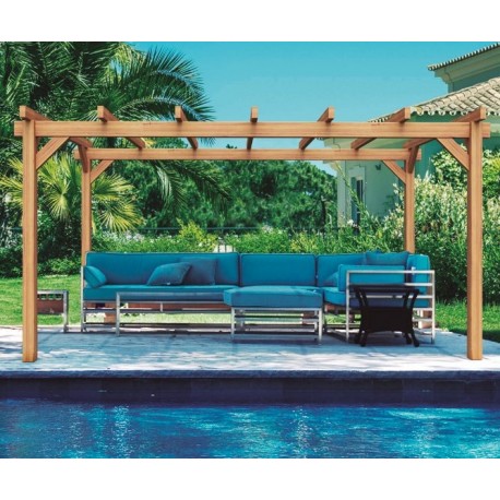 Freestanding solid wood pergola Valencia 500x400m 20m2