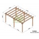 Pergola autoportée en bois Marsella 600x400cm 24m2