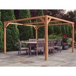 Vrijstaande pergola in ruw hout Tarragona 250x250cm 6.25m2