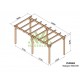 Carport en bois pour voitures 6x3m Badajoz 18m2 Maderland