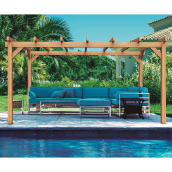 Freestanding solid wood pergola Valencia 5x3m 15m2