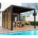 Pergola bioclimatica Habrita alluminio 10,80 m2 ventose finto legno lato 3.6m