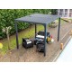 Pergola Bioclimatique Habrita aluminium anthracite 7,20m2 ventelles