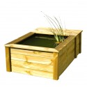 Laghetto da giardino in legno con telone Quadro Wood 3 Ubbink